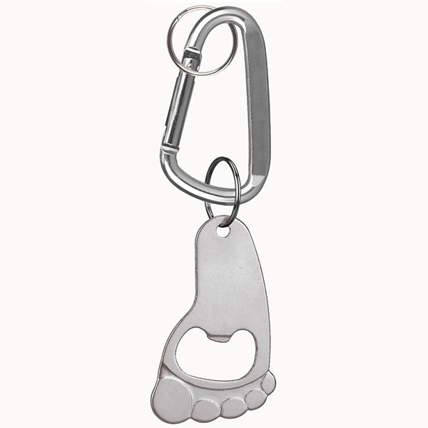Foot deluxe aluminum can and bottle opener with split key ring... from ASI 74585 Nu Promo International / Nu Promo Line