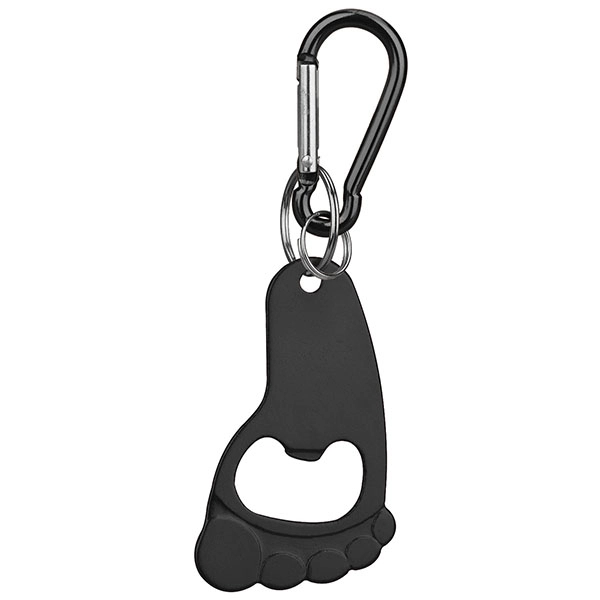Foot deluxe aluminum can and bottle opener with split key ring... from ASI 74585 Nu Promo International / Nu Promo Line