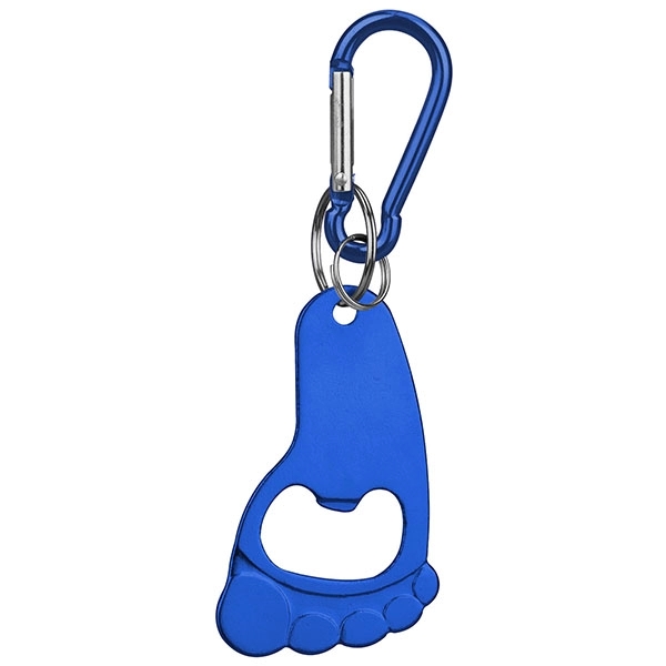 Foot deluxe aluminum can and bottle opener with split key ring... from ASI 74585 Nu Promo International / Nu Promo Line