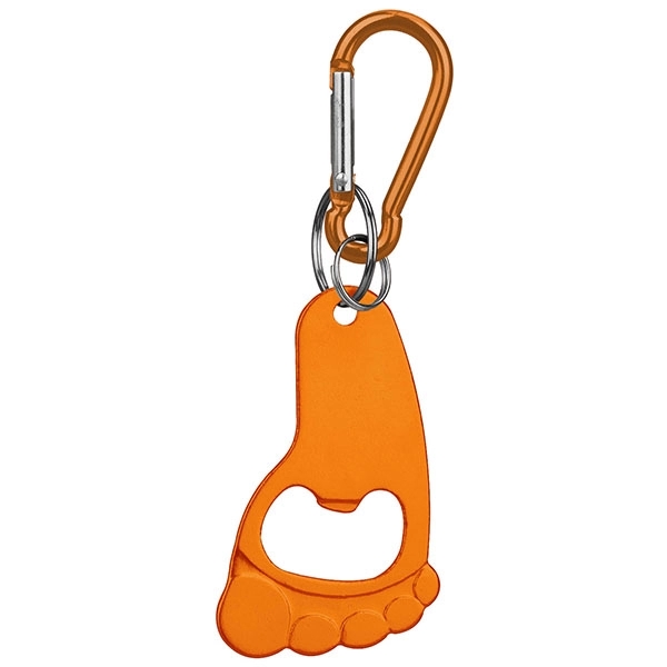 Foot deluxe aluminum can and bottle opener with split key ring... from ASI 74585 Nu Promo International / Nu Promo Line