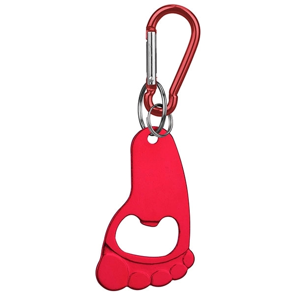Foot deluxe aluminum can and bottle opener with split key ring... from ASI 74585 Nu Promo International / Nu Promo Line