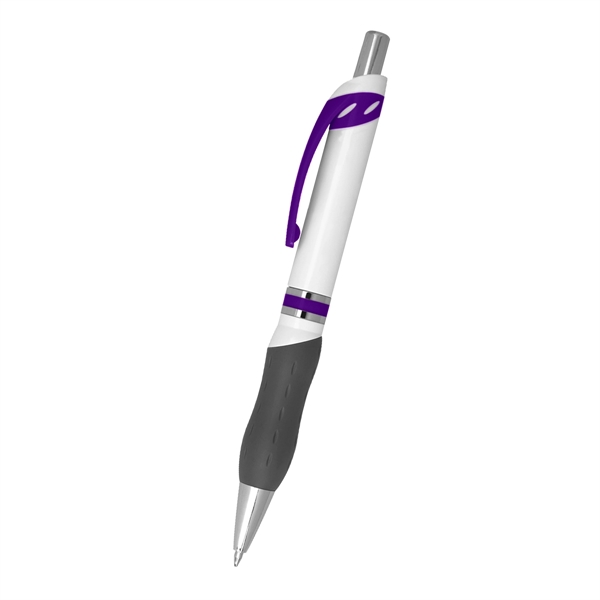 Campus plunger action pen with soft contoured gray rubber grip for... from ASI 61125 Hit Promotional Products / Hit®