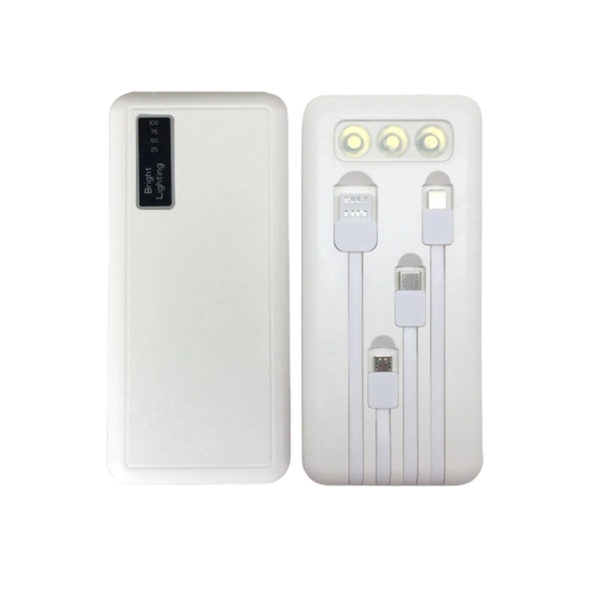 ABS plastic 10000mAh Power Bank with LED flashlight plus 1c1p silkscreen... from ASI 37218 Athena Promo (tm)