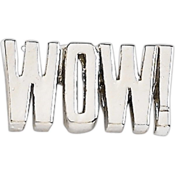 WOW lapel pin with military clutch.... from ASI 68760 Marken Industries