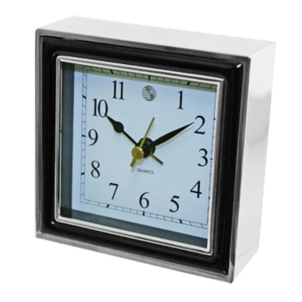 Alarm clock, white enamel with gold case.... from ASI 73010 Natico Originals Inc / Natico Originals