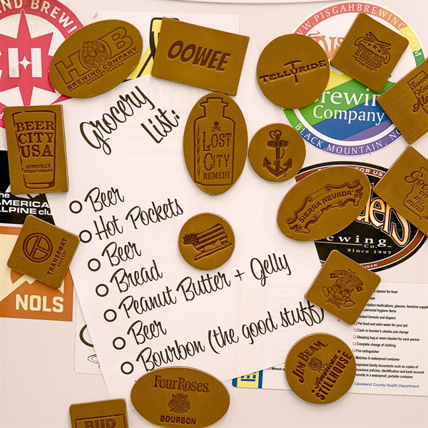 Branded 100% genuine leather patch stickers.  3M permanent adhesive covers... from ASI 75126 Oowee Products