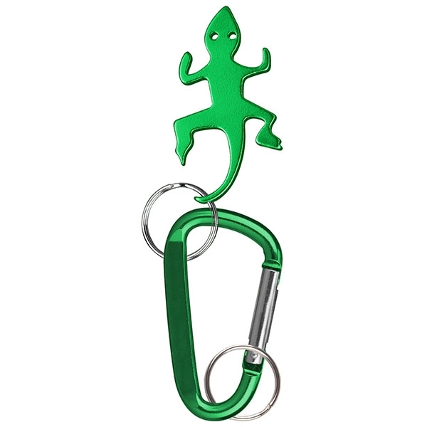 Lizard / Gecko deluxe aluminum can and bottle opener with split... from ASI 74585 Nu Promo International / Nu Promo Line