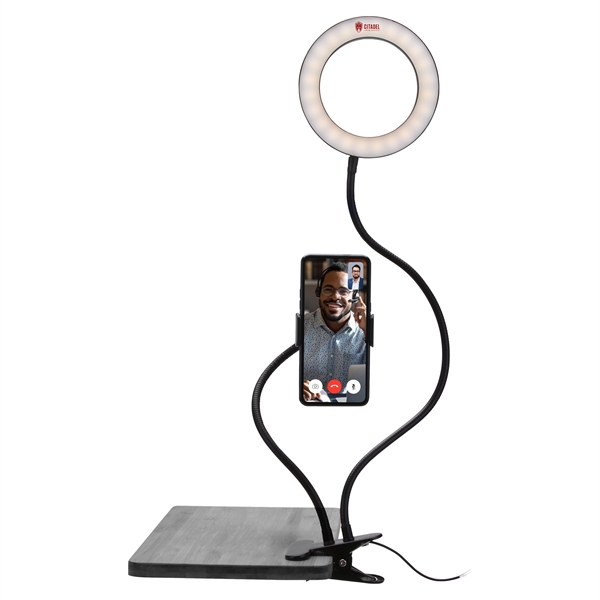 Webcam Ring Light with Cell Phone Holder: USB powered; 10 brightness... from ASI 46755 Cosmo Promos / Cosmo Line