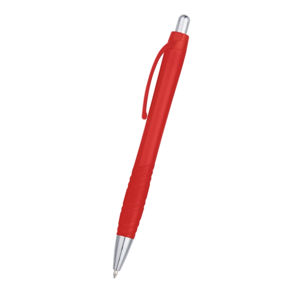 Pen with plunger action button and smooth rubber finish... from ASI 61125 Hit Promotional Products / Hit®