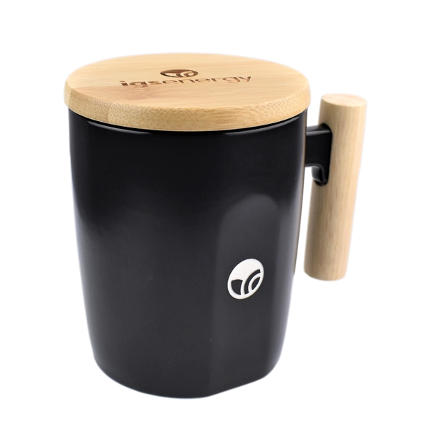 Ceramic Mug with Wood Handle and Bamboo Lid 12oz... from ASI 72657 Active Life Promo / Apres Ski Ingrain Promo