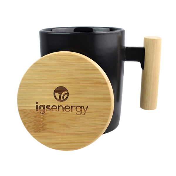 Ceramic Mug with Wood Handle and Bamboo Lid 12oz... from ASI 72657 Active Life Promo / Apres Ski Ingrain Promo