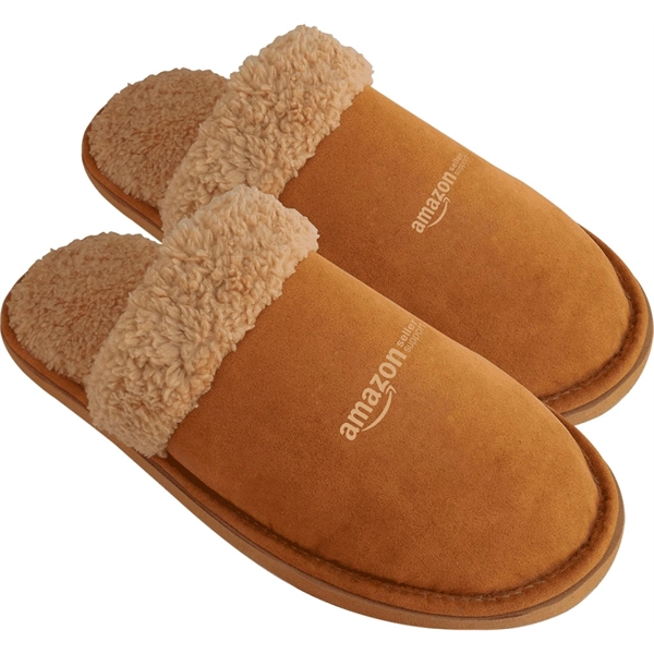 Faux suede with faux sherpa fur lining. 10mm EVA rubber sole... from ASI 73520 Neet Feet / Neet Feet