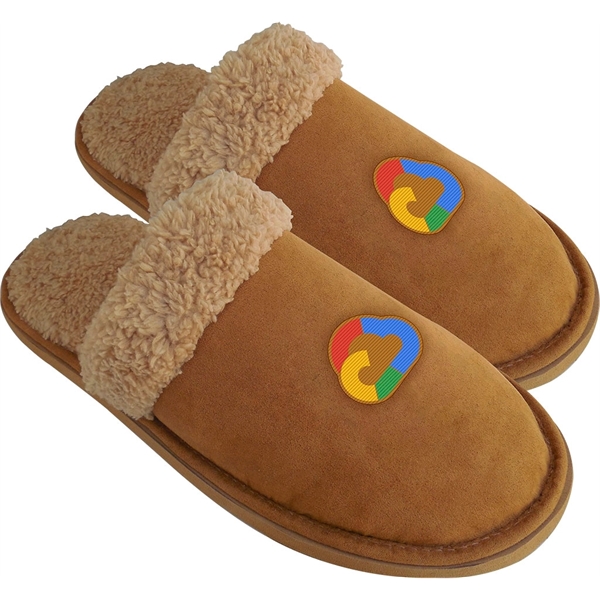 Faux suede with faux sherpa fur lining. 10mm EVA rubber sole... from ASI 73520 Neet Feet / Neet Feet