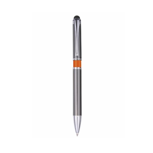 5.63" x 0.44" twist-action aluminum ballpoint pen with stylus point, color... from ASI 37218 Athena Promo (tm)