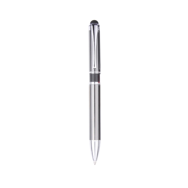 5.63" x 0.44" twist-action aluminum ballpoint pen with stylus point, color... from ASI 37218 Athena Promo (tm)