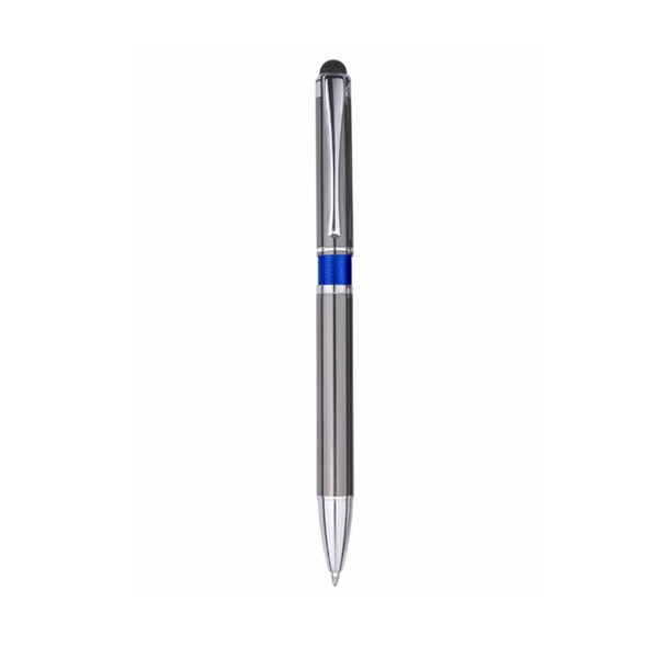5.63" x 0.44" twist-action aluminum ballpoint pen with stylus point, color... from ASI 37218 Athena Promo (tm)