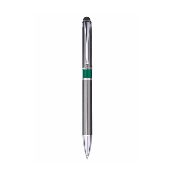 5.63" x 0.44" twist-action aluminum ballpoint pen with stylus point, color... from ASI 37218 Athena Promo (tm)