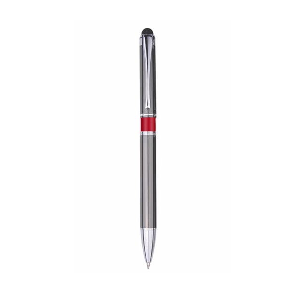 5.63" x 0.44" twist-action aluminum ballpoint pen with stylus point, color... from ASI 37218 Athena Promo (tm)