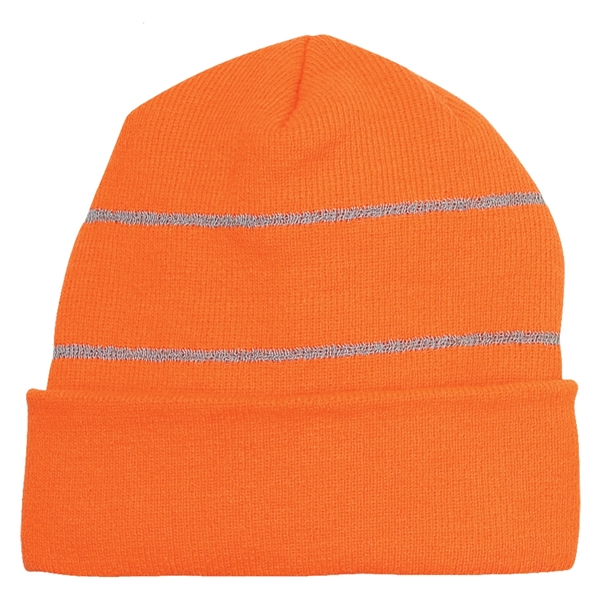 Knit Beanie with Reflective Stripes.  100% Acrylic.  One Size... from ASI 61125 Hit Promotional Products / Hit®