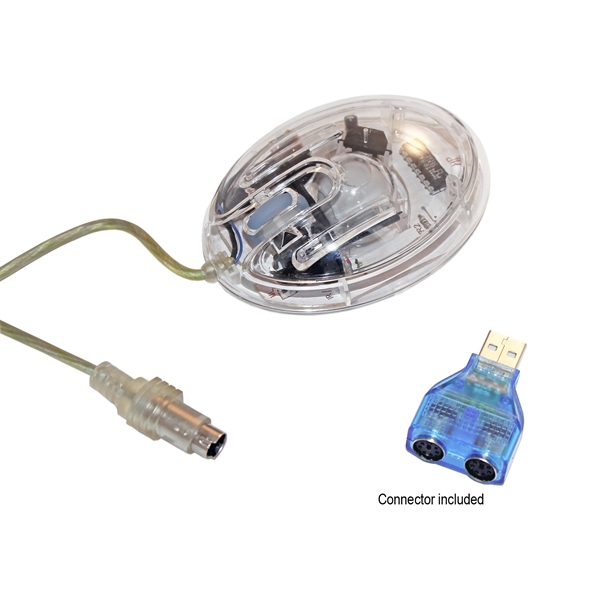 Clear computer mouse, with wheel for scrolling, PS2 and USB Compatible... from ASI 73010 Natico Originals Inc / Natico Originals