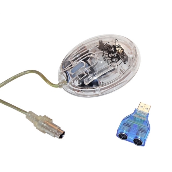Clear computer mouse, with wheel for scrolling, PS2 and USB Compatible... from ASI 73010 Natico Originals Inc / Natico Originals