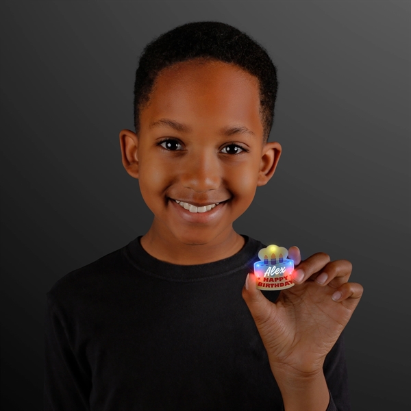 Happy Birthday Cake LED Pin. Blank.... from ASI 34194 ALightPromos / Alight Promotional Products
