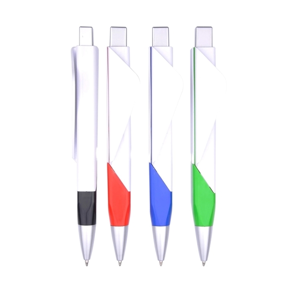 5.38" x 0.38" plunger-action ballpoint business card holder plastic pen.... from ASI 37218 Athena Promo (tm)