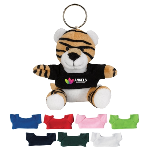 Mini tiger plush key chain measuring 3 1/2" with eight popular... from ASI 61125 Hit Promotional Products / Hit®