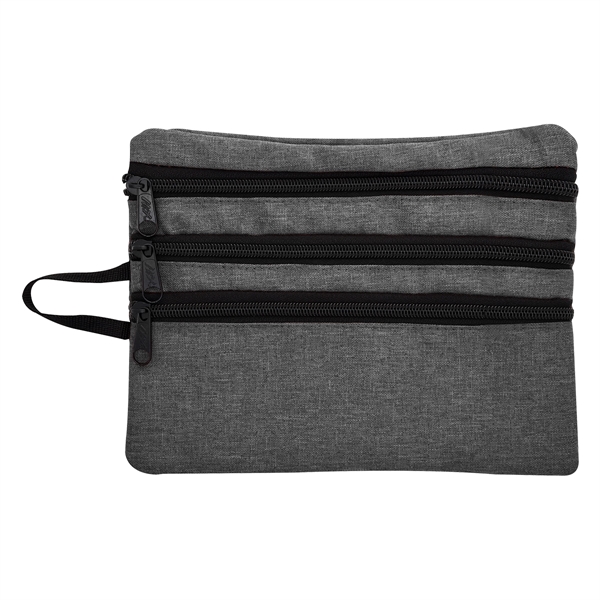 Heathered tech accessory travel bag with plenty of space for small... from ASI 61125 Hit Promotional Products / Hit®