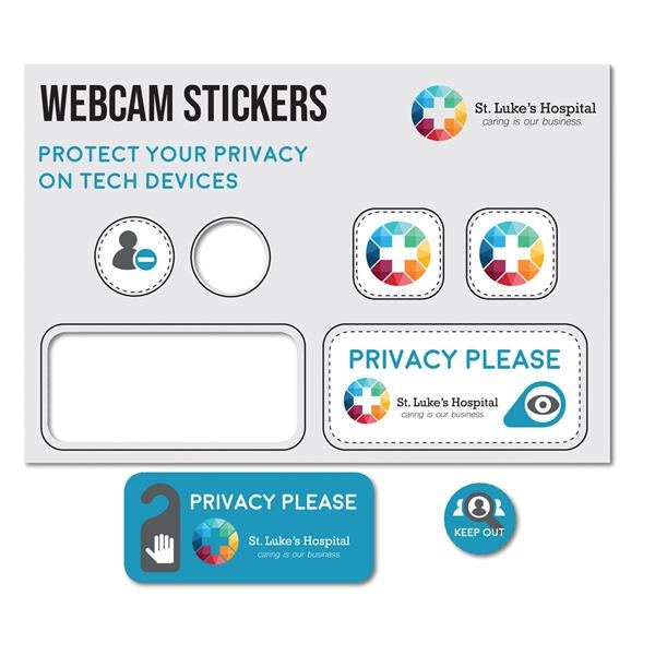 Removable clear vinyl webcam decals with digital decoration.... from ASI 54040 Fey Promo / Magna-Tel by Fey