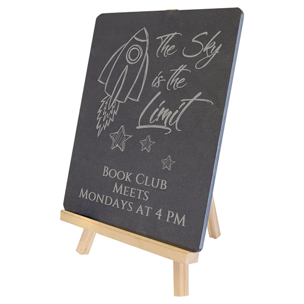 8.25" x 9.5" engraved rectangle slate sign with easel.... from ASI 92531 Unique Custom Products / UCP