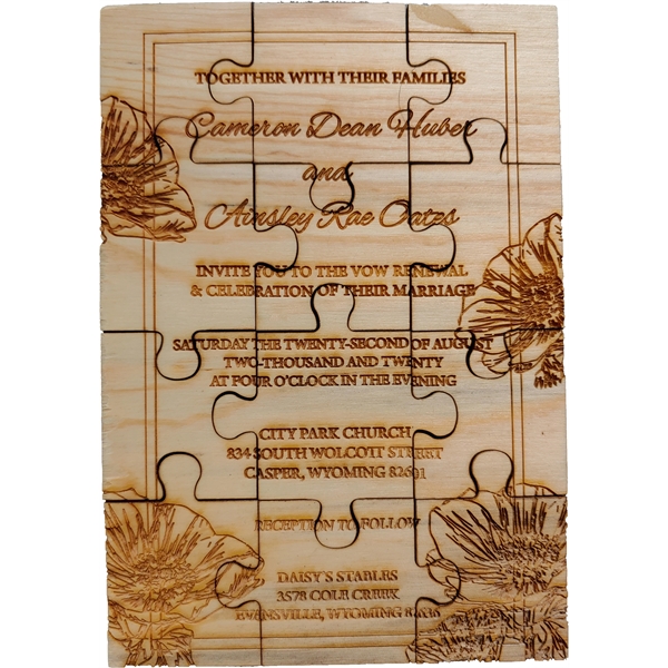 5" x 7" custom 12 piece engraved wooden puzzle.... from ASI 92531 Unique Custom Products / UCP