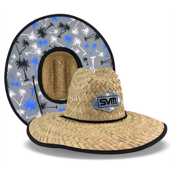 Custom Lifeguard Straw Hat with Full color Patch and Custom graphic... from ASI 72657 Active Life Promo / Apres Ski Active Life Promo
