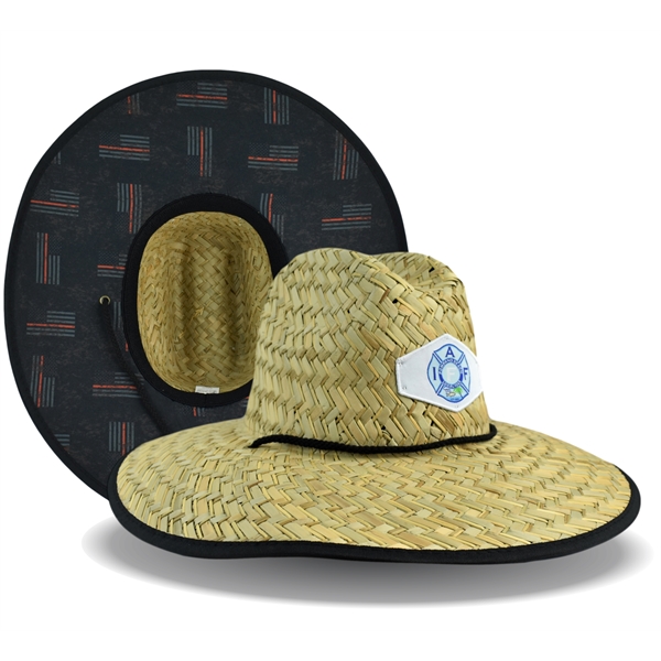 Custom Lifeguard Straw Hat with Full color Patch and Custom graphic... from ASI 72657 Active Life Promo / Apres Ski Active Life Promo