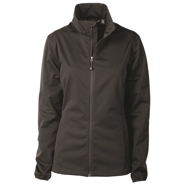 Ladies' Apex softshell jacket with 4-way stretch, 2-way bonded material &... from ASI 50930 Dunbrooke