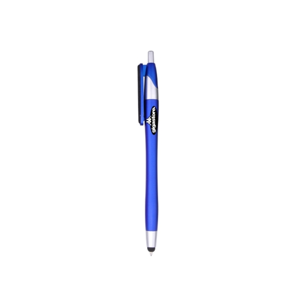5.69" x 0.44" metallic colored barrel stylus pen and screen cleaner... from ASI 37218 Athena Promo (tm)