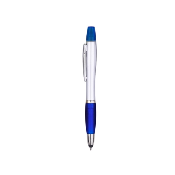 5.75" x 0.63" plastic ballpoint pen with highlighter and stylus tip... from ASI 37218 Athena Promo (tm)
