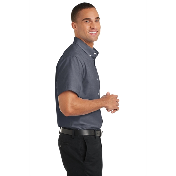 Port Authority Short Sleeve SuperPro Oxford Shirt.... from ASI 84863 SanMar