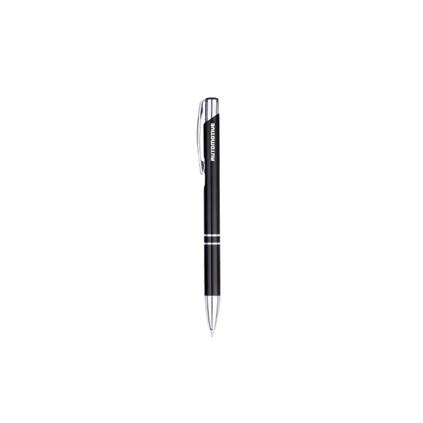 5.38" x 0.38" aluminum plunger-action ballpoint pen with chrome accents and... from ASI 37218 Athena Promo (tm)