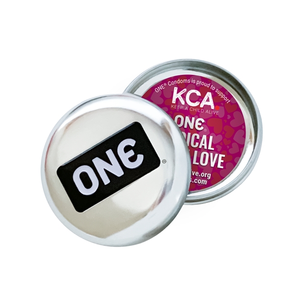 Custom condom tin that perfectly fits ONE® Condoms.... from ASI 47929 Custom Condoms