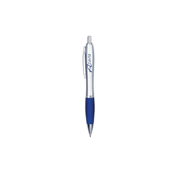 5.50" x 0.50" plunger-action plastic ballpoint pen with rubber grip and... from ASI 37218 Athena Promo (tm)