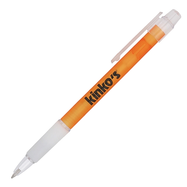 Click action pen with frosted rubber grip.... from ASI 68190 Lungsal / Lungsal