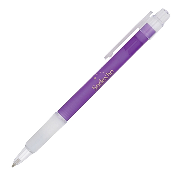 Click action pen with frosted rubber grip.... from ASI 68190 Lungsal / Lungsal