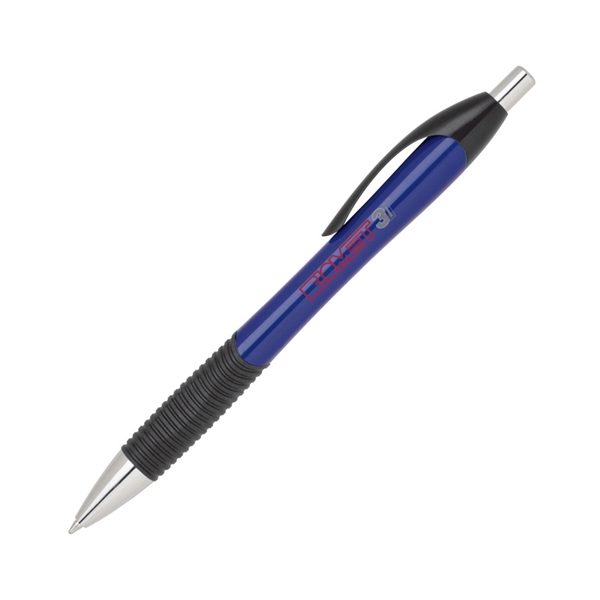 Click action plastic pen with solid color barrel and comfort coordinating... from ASI 68190 Lungsal / Lungsal