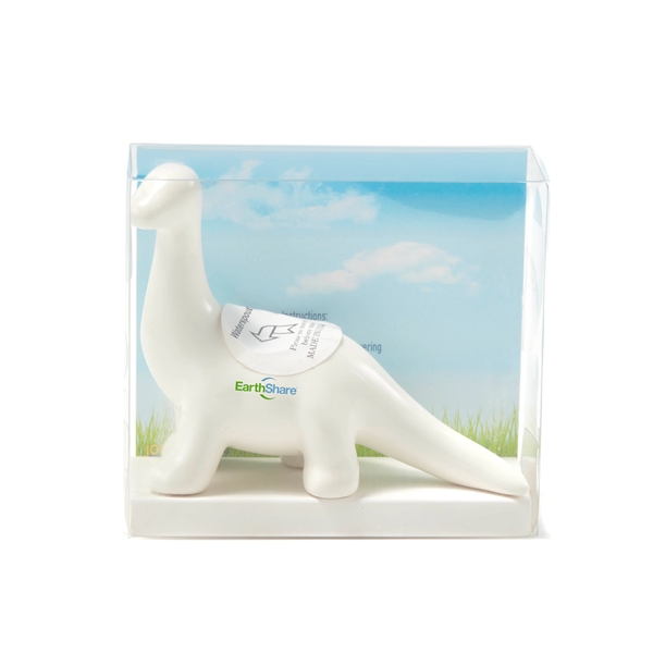 Dinosaur shaped planter made of ceramic and pre-loaded with seeded soil... from ASI 63549 Jornik Manufacturing Corp / Jornik