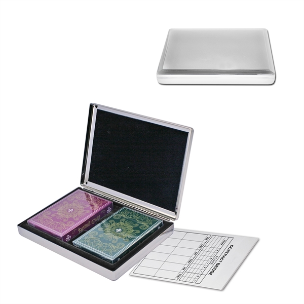 Silver box, with two decks of cards and scoring sheet.... from ASI 73010 Natico Originals Inc / Natico Originals