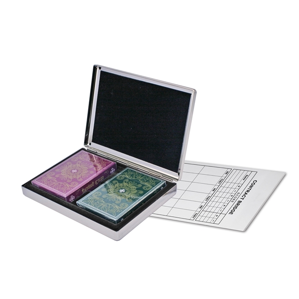 Silver box, with two decks of cards and scoring sheet.... from ASI 73010 Natico Originals Inc / Natico Originals