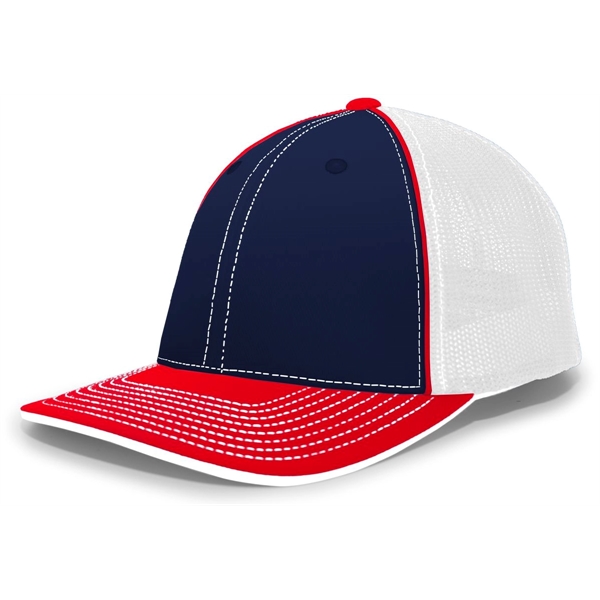 The Trucker PacFlex Cap combines M3 performance with a spandex trucker... from ASI 37461 Augusta Sportswear / Pacific Headwear
