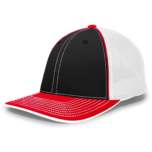 The Trucker PacFlex Cap combines M3 performance with a spandex trucker... from ASI 37461 Augusta Sportswear / Pacific Headwear