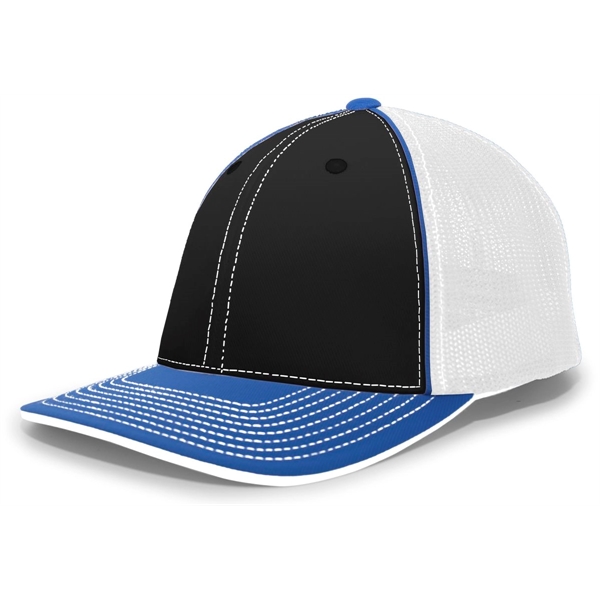 The Trucker PacFlex Cap combines M3 performance with a spandex trucker... from ASI 37461 Augusta Sportswear / Pacific Headwear
